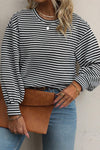 Black Stripe Long Sleeve Top