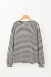 Black Stripe Long Sleeve Top