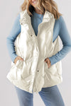 White Puffy Zip Up Vest