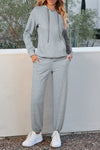 Grey Fleece Lined Drawstring Hoodie