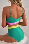 Color Block Trim High Waisted Bikini