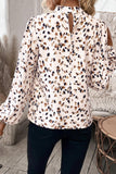 Leopard Print Lantern Sleeve Blouse