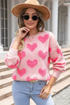 Heart Jacquard Knit Sweater