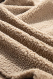 Khaki Fleece Zip Up Hooded Jacket