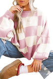 Checkered Bishop Sleeve Sweater | 3 Colors