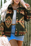 Green Aztec Print Shacket