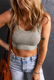 Grey U Neck Crop Top