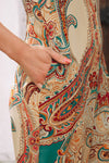 Paisley Spaghetti Straps Wide Leg Jumpsuit