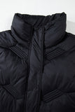 Black Puffy Zip Up Vest