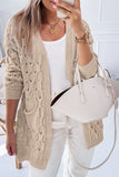 Cable Knit Eyelet Baggy Cardigan