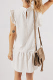 Heather Grey Flutter Sleeve Shift Dress