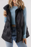 Black Puffy Zip Up Vest