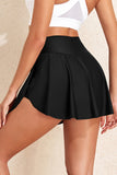 Pocketed Crossover Waist Tennis Skirt