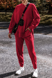 Racing Red High Low Pullover & Skinny Pants Set