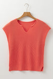 Knitted Notch V-Neck Top