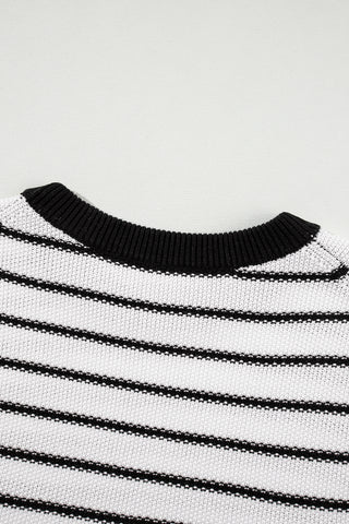 Black Stripe Knit Top