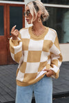 Checkered Bishop Sleeve Sweater | 3 Colors