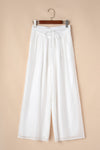 Tied Waist Pleated Wide Leg Pants