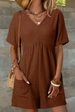 V Neck Knit Romper
