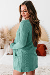 Light Teal Textured Cardigan w/ Pocket