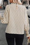 Polka Dot Frilled Collar Blouse