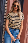 Stripe Bat Sleeve T Shirt