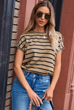 Stripe Bat Sleeve T Shirt