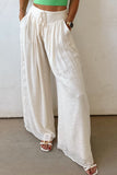 Tied Waist Pleated Wide Leg Pants