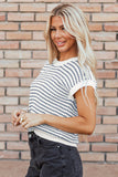 Blue Stripe Knit Top