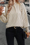 Polka Dot Frilled Collar Blouse