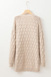 Cable Knit Eyelet Baggy Cardigan