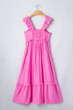 Ruffle Tiered High Waist Maxi Dress