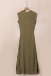 Olive Knit Sleeveless Maxi Dress