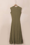 Olive Knit Sleeveless Maxi Dress