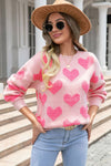 Heart Jacquard Knit Sweater