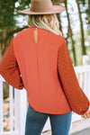 Russet Orange Swiss Dot Blouse