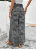 Bohemian Slit Wide Leg Smocked Pants