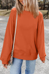 Orange Drop Shoulder Crewneck Sweatshirt