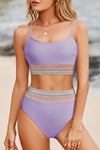 Orchid Striped High Waist Bikini Set