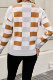 Checkered Ribbed Edge Sweater