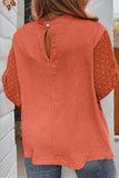 Russet Orange Swiss Dot Blouse