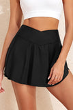 Pocketed Crossover Waist Tennis Skirt