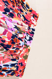 Abstract Ruffled High Waist Maxi Skirt