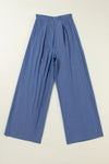 Belted Frilly Waist Wide Leg Pants