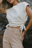 White Lace Down Side Top