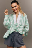 Stripe Long Sleeve Swing Top
