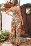 Paisley Spaghetti Straps Wide Leg Jumpsuit