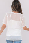 Sheer Mesh Short Sleeve Top