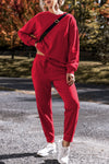 Racing Red High Low Pullover & Skinny Pants Set