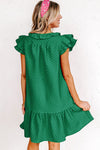 Flutter Sleeve Ruffled Shift Dress